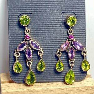 Beautiful Amethyst & Peridot Earrings